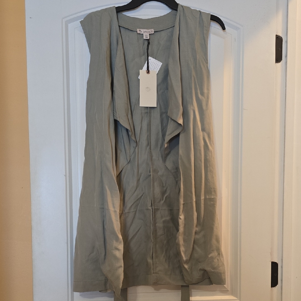 Eliane Rose Sage Green Sleeveless Drape Vest